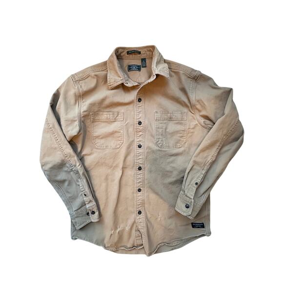 G.H. Bass & Co. Men’s Work Utility Shirt Jacket Size M Distressed Shacket - Picture 1 of 10